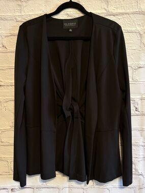 Eloquii Black Open Front Jacket